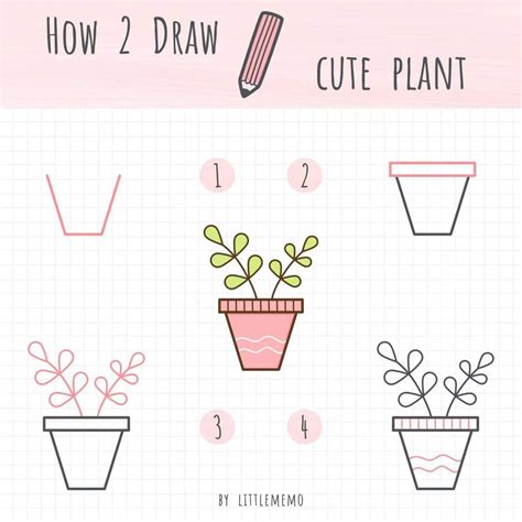 How to Draw easy Cute Plant by LittleMemo ในปี 2024 | สอนวาดรูป, ตัวการ์ตูน