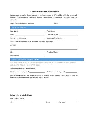 Fillable Online crec ifas ufl J1 International Scholar Invitation Form ...