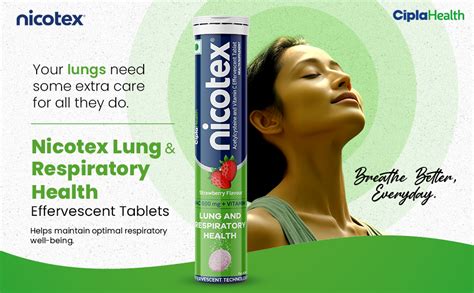 Nicotex Lung Health Vitamin C Effervescent Tablets Strawberry Flavored ...