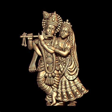 Beautiful Radha Krishna 3D Model STL File