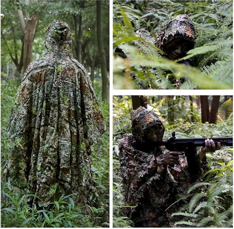 Buy Zicac Outdoor 3D Leaves Camouflage Ghillie Poncho Camo Cape Cloak ...