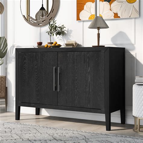 Amazon.com: Merax New Black Wood Farmhouse Buffet Sideboard with Metal ...