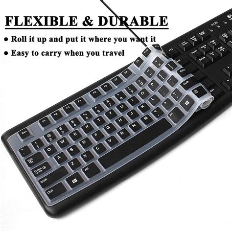 Silicone Keyboard Skin Cover for Logitech MK120 K120 Desktop Keyboard ...