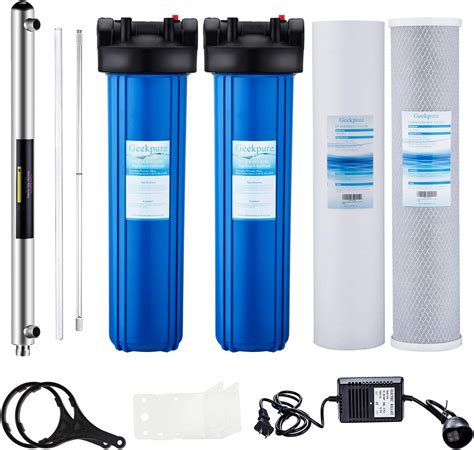 Buy Geekpure 3 Stage Whole House Water Filter System with 4.5 x 20 Inch ...