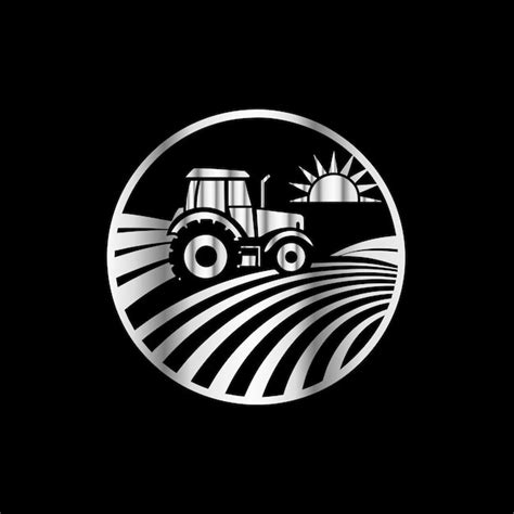 Agriculture logo design template tractor in the field vector ...