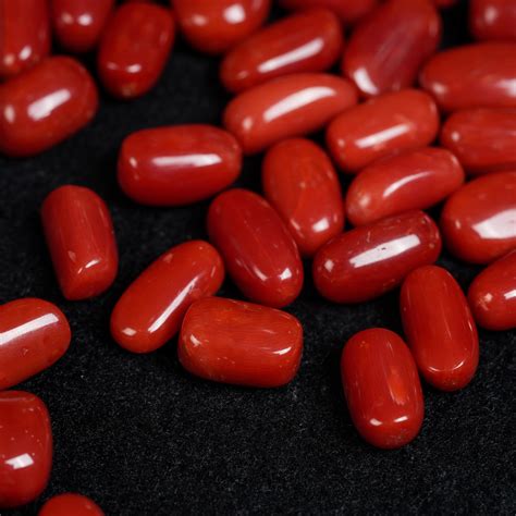 Natural Very Beautiful and Rare Italian Red Coral Tumble Capsules – Gem ...