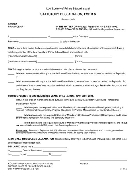 Statutory Declaration Form in Word and Pdf formats