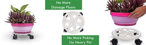 Sharpex Pack of 2 Metal Caddy Iron Dolly on Round Rack Rustproof Sturdy ...