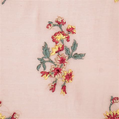Ayda Buta Buti Mixture on Pink Cotton Silk Embroidered Fabric – Zarinama