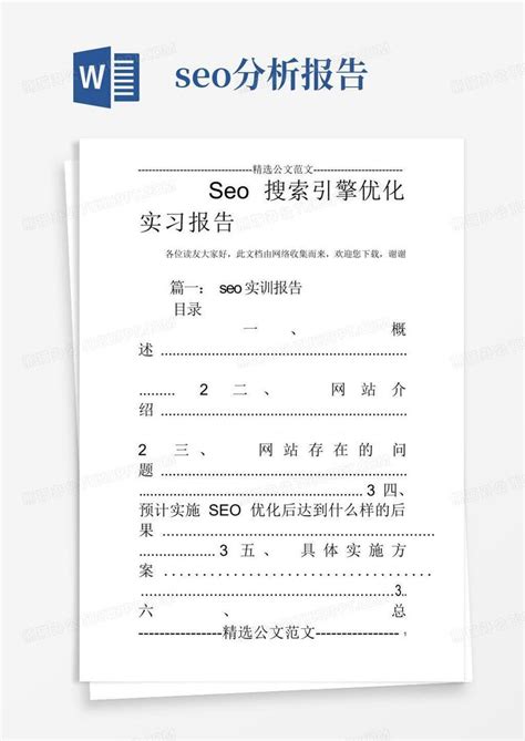 seo搜索引擎优化实习报告Word模板下载_编号qkwjapwj_熊猫办公