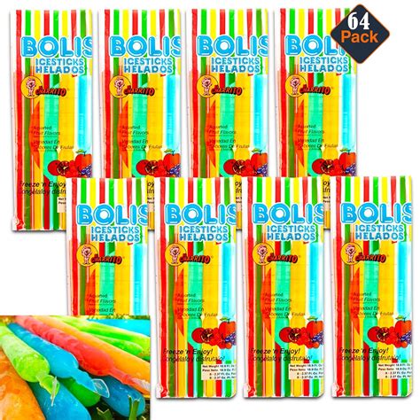 Amazon.com: Bolis Freezer Pops Multi Pack - 8 Packs of Bolis Helados ...