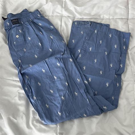 Light blue Ralph Lauren polo pajama pants Size small - Depop