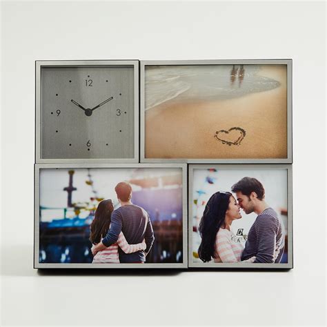 Buy Fiesta Century Silver Aluminium Multi Photo Frame With Clock from ...
