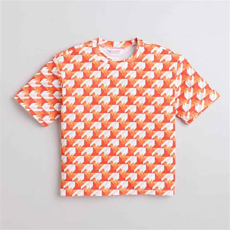 Shop Houndtooth Printed Half Sleeve Oversized Tee And Shorts Co-Ord Set ...