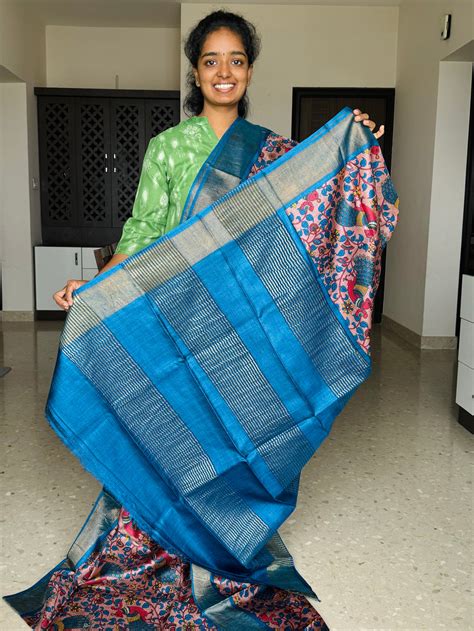 Buy Tussar Silk Sarees | Hand Block Printed Sarees | Hand Made Sarees ...