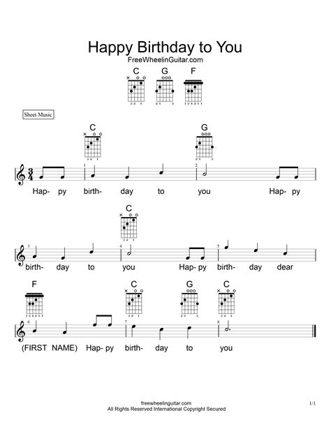 Happy Birthday Song On Guitar Chords