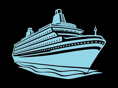 Modern blue cruise liner vector illustration design on black background ...