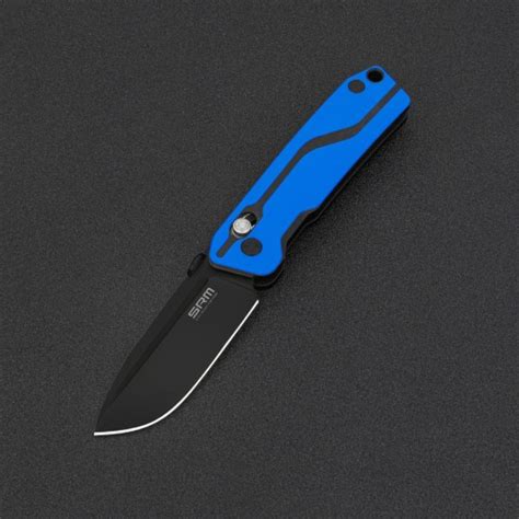 SRM Folding Knife 7228GI Blue [6.61 inch, G10 Handle, Ambi Lock, Fine ...
