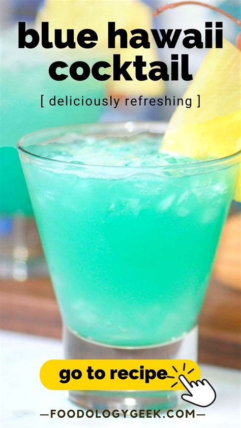 Blue Hawaii (Tropical Cocktail Recipe) | Blue hawaii drink, Blue hawaii ...