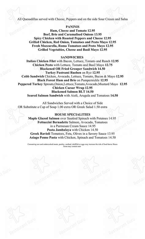 Carta de Tuscany Cafe and Bistro, Alpharetta