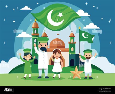 Happy Independence Day Pakistan Illustration Stock Vector Image & Art - Alamy