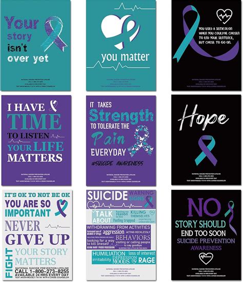 Amazon.com: Sayglossy 9 Pcs Suicide Awareness Posters 17 x 22 Inch ...