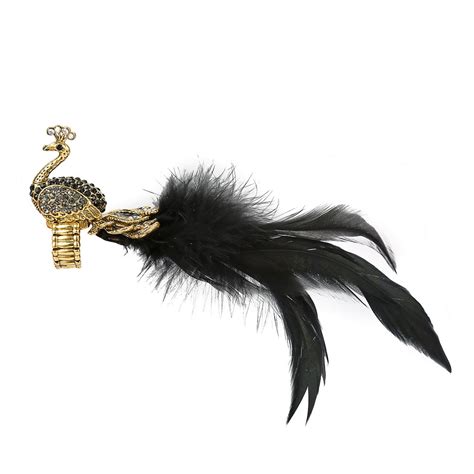 YouBella Designer Peacock Feather Adjustable Ring for Women (Black ...