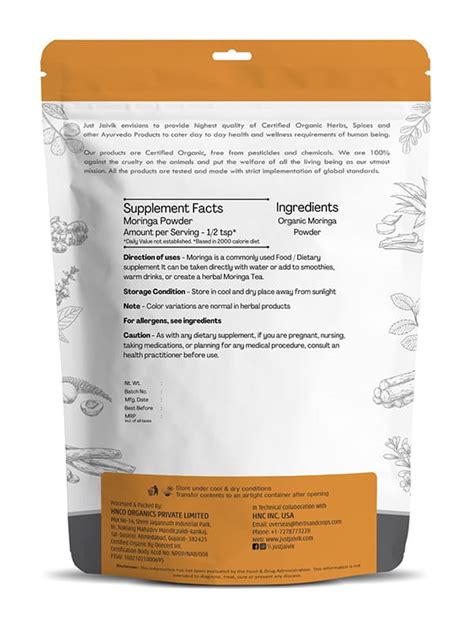 Organic Moringa Powder - 100gm | Superfood Supplements Herbal Amla Tea ...