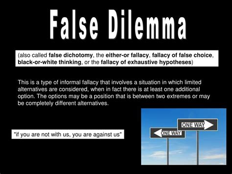 Image result for False Dilemma Examples