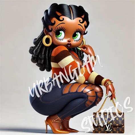 Fall Betty Boop Beauty, DTF, PNG, Sublimation, T-shirt Art, African ...