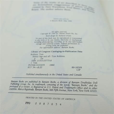 1990 Hardcover Skinny Legs and All by Tom Robbins - Natsukashii Retro