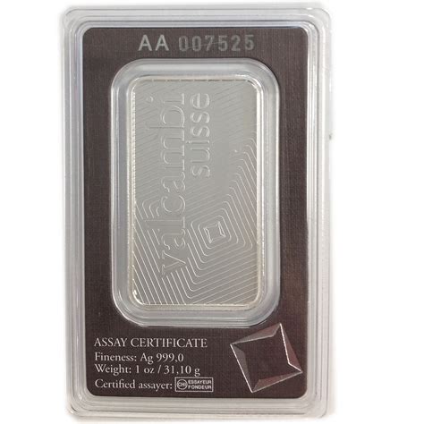 One Ounce Silver Bar - Valcambi - ATS Bullion