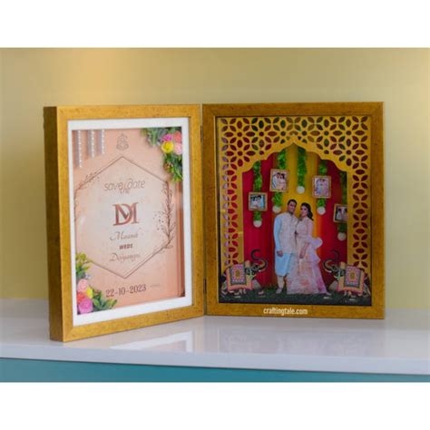 Unique Personalized wedding frames and hamper | 3D miniature LED frame ...