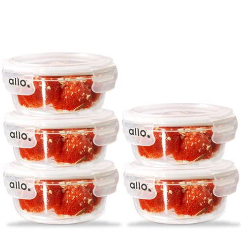 Buy Allo Food Safe Borosilicate Glass Containers with Lids, 450°C Oven ...
