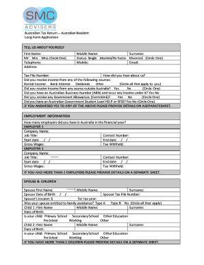 Fillable Online SMC ITR Long Form Applicationdoc Fax Email Print ...