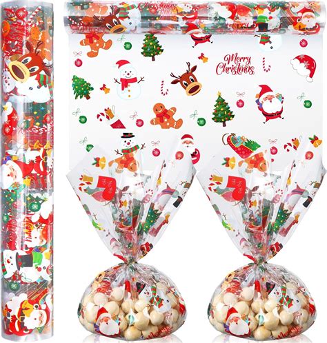 Amazon.com: Gueevin Christmas Cellophane Wrapping Paper 100 ft x 16 ...