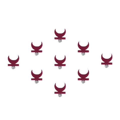 Comet Busters Moon Shaped Traditional Maroon Bindi With Stone (BIN617 ...