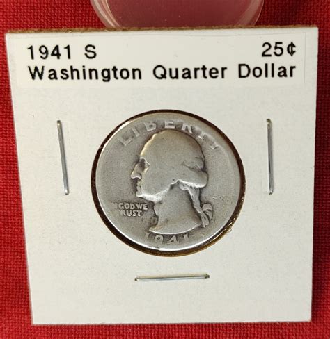 1941 S Washington Quarter Dollar - Free Shipping for additional coins ...