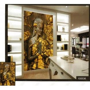 3d praying golden lady wall mural