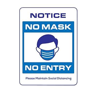 Pearl & Co No Mask No Entry Maintain Social Distancing Sign Set India ...