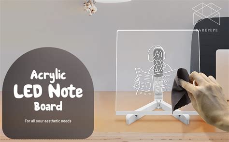 BAREPEPE 3D Acrylic Writing Board with Pens Glowing Led Message Board ...