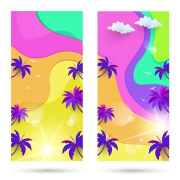 Sets of backgrounds for summer holiday | Premium Vector