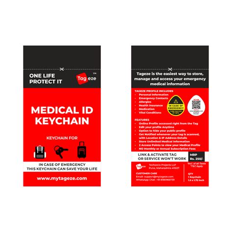 MyTageze Medical ID Keychain – Destination Moto