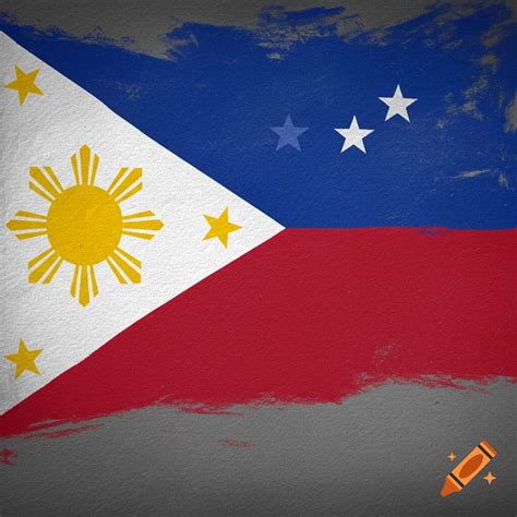 Flag of the Philippines with colored stars and colorless sun and ...