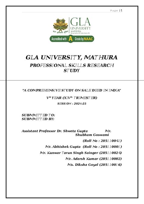 Sale Deed - Introduction of sale deed with format - GLA UNIVERSITY ...