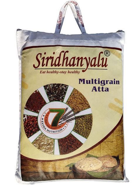 SIRIDHANYALU Multigrain Mixed Millet Flour (Atta) Gwt. 5Kg | Siridhanya ...