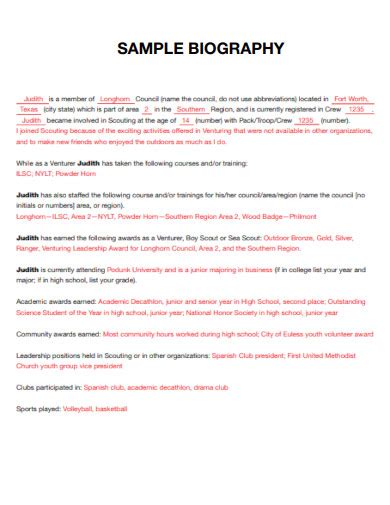 Biography Sample 的图像结果