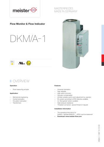 Flow Monitor & Flow Indicator DKG-1 - Meister Strömungstechnik GmbH ...