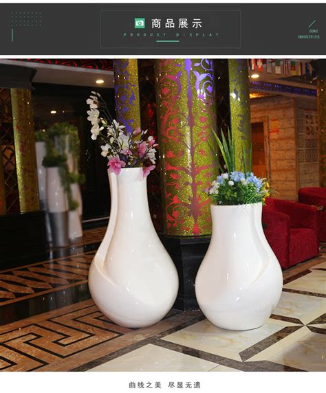 艺术空间灵感花器 酒店大堂花瓶 前台玻璃钢花盆几何创意花钵定制-阿里巴巴