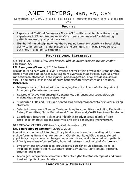 Hospital Nurse Resume Sample | Monster.com